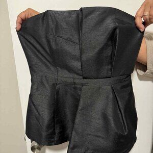 Cameo Black Peplum Strapless Top